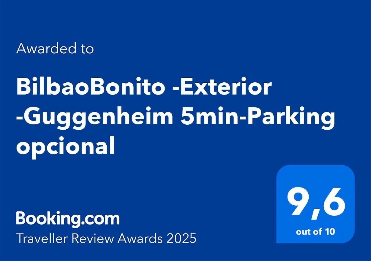 Bilbaobonito -Exterior -Guggenheim 5Min-Parking Opcional Apartment Spain